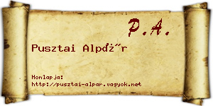 Pusztai Alpár névjegykártya